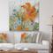 Designart - Orange Wildflowers In The Meadows I - Cottage Canvas Artwork